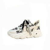 Chunky Plaid Pattern Double Lace Up Sneakers